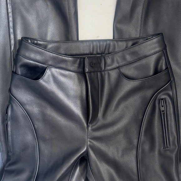 KHY Black Faux Leather Pants - Picture 1 of 7